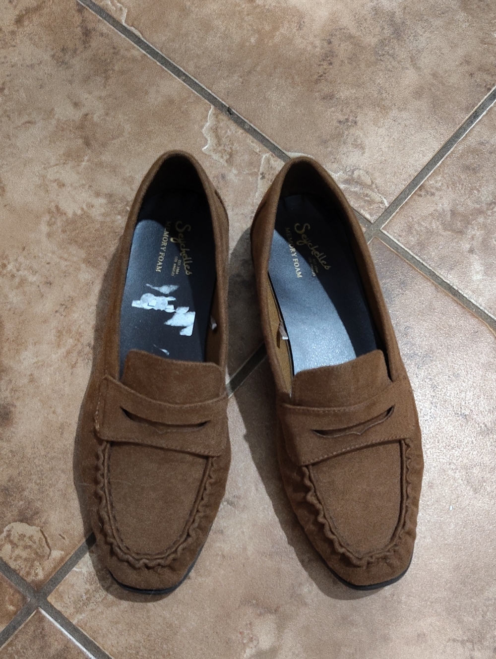 Seychelles Tan Suede Penny Loafers